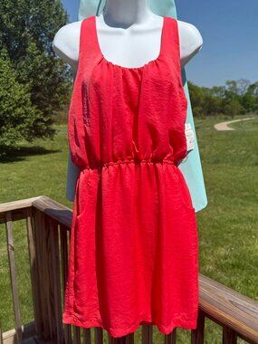 City Triangle Coral Dress M Cutout Racerback Y2K Coastal Chic 3095